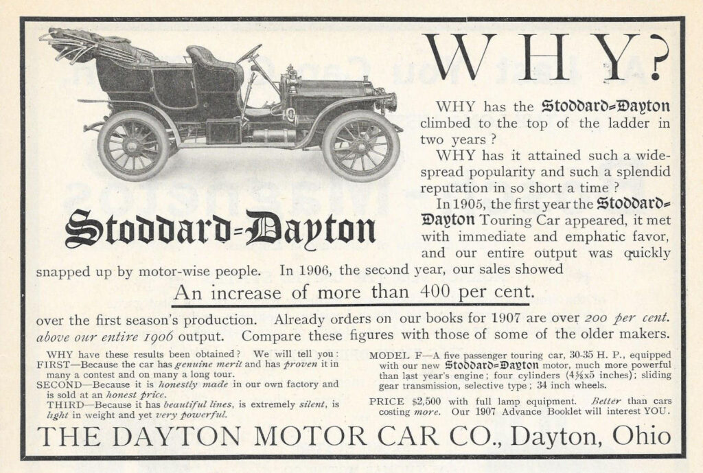 1906 Stoddard Dayton Car Ad